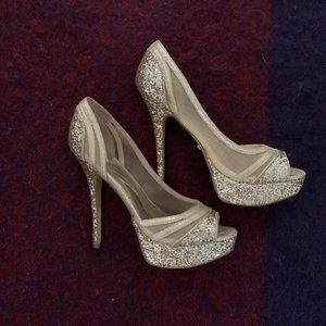 Gold Bebe Heels